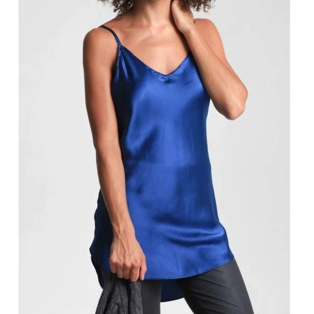 NEW Jarbo Cecelia Cami Silk Stretch Lapis Blue Minimalist Luxury Feminine Size 2